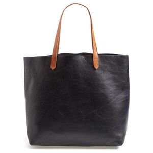 Madewell The Transport Tote Large EUC Black Brown Leather